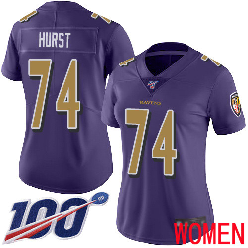 Baltimore Ravens Limited Purple Women James Hurst Jersey NFL Football #74 100th Season Rush Vapor Untouchable
